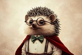 Charmantes Igelporträt mit Brille von Imperial Art House