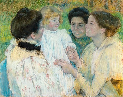 Vrouwen die een kind bewonderen, Mary Cassatt