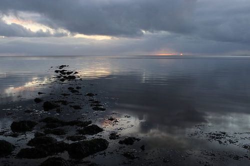Sunset wadden coast Terschelling