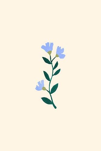 Delicaat blauw bloemenpatroon