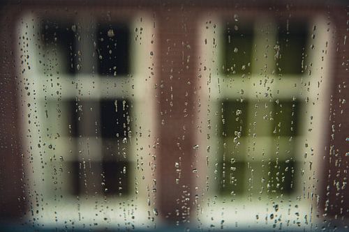 Gorinchem. View from the window in the rain