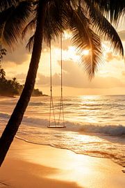 Hamac sur la plage sur Poster Art Shop