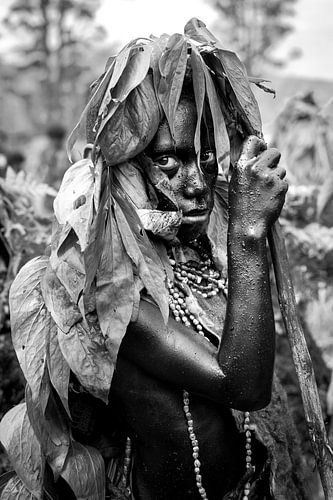 Lokale stam in Papua New Guinea | Portret, zwart wit fotografie, fotografie, portretfotografie reize