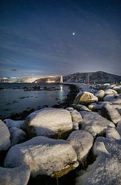 Hogstein lighthouse in winter, Godøy, Ålesund, Norway by qtx