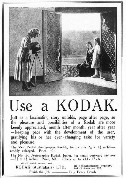 Kodak advertentie 1919 van Atelier Liesjes