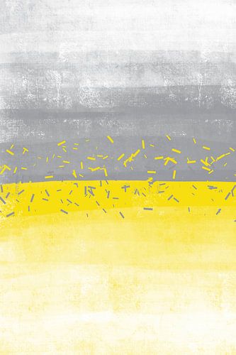 Abstract schilderij Nr. 52 | Verlichtend Geel & Ultiem Grijs