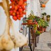 Oude fiets in een charmant straatje in Alberobello (Puglia) van Laura V