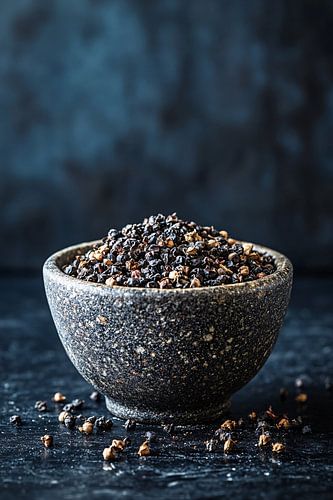 Stenen kom met peperkorrels