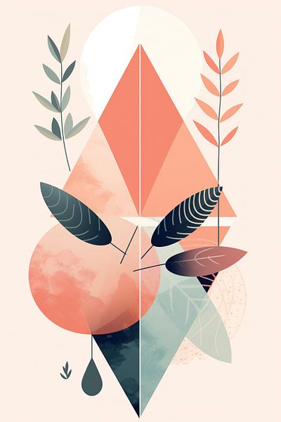 Geometrie | Abstrakte Blattkunst von Abstraktes Gemälde