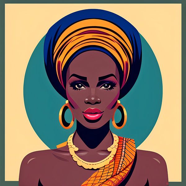 Kamaria. Een illustratie in retro stijl van All Africa