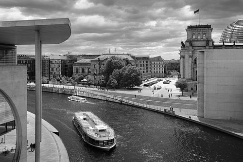 Monochrome Flow - Berlin Reichstag and the Spree