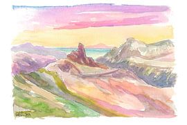 Gran Canaria Kanarische Inseln Roque Nublo mit Blick auf Teneriffa