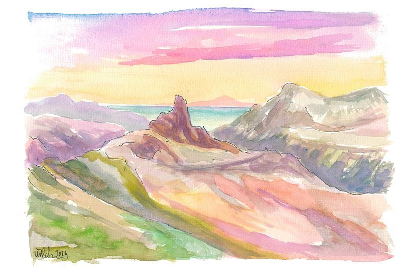 Gran Canaria Canary Islands Roque Nublo with a view of Tenerife by Markus Bleichner