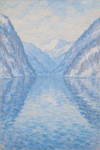 Königssee-See Winterreflexion – Bayerischer Fjord Impressionistische Kunst