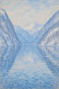 Königssee-See Winterreflexion – Bayerischer Fjord Impressionistische Kunst von Travel Shop