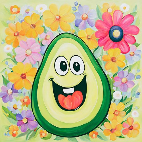 Happy Cherry Advocado Schilderij