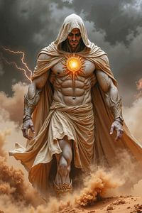 Dark Fantasy Wandbild: OBSESSIO – Der besessene Assassin in der Wüste