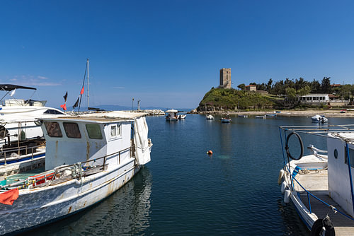 The harbour and Byzantine tower of Nea Fokea
