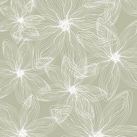 Wildflowers, line drawing Modern Minimalist by Caroline Drijber