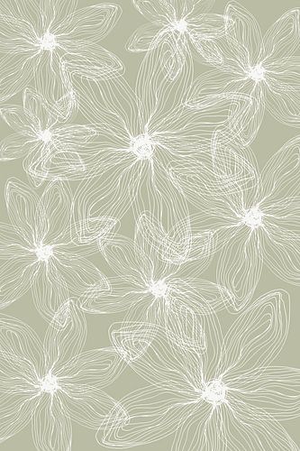 Wilde Bloemen, lijntekening Modern Minimalistisch