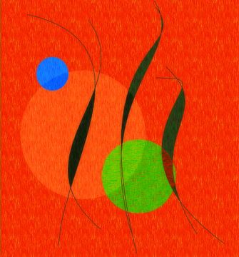 Modern abstract in rood van Corinne Welp