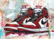Nike Air Jordan retro 1 Chicago schilderij van Jos Hoppenbrouwers thumbnail