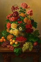 Stilleben mit Blumen und Früchten - Henri Robbe