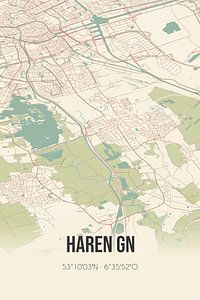 Alte Karte von Haren Gn (Groningen) von Rezona