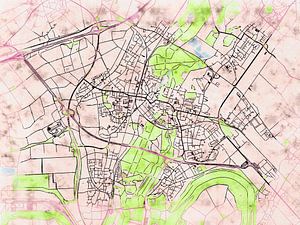 Karte von Grevenbroich im stil 'Soothing Spring'