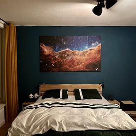 Klantfoto: "Kosmische kliffen" in de Carina Nebula van NASA and Space, op canvas