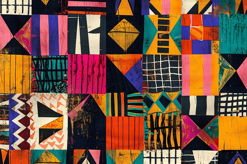 Abstract geometric artwork in vibrant colours by Imperial Art House