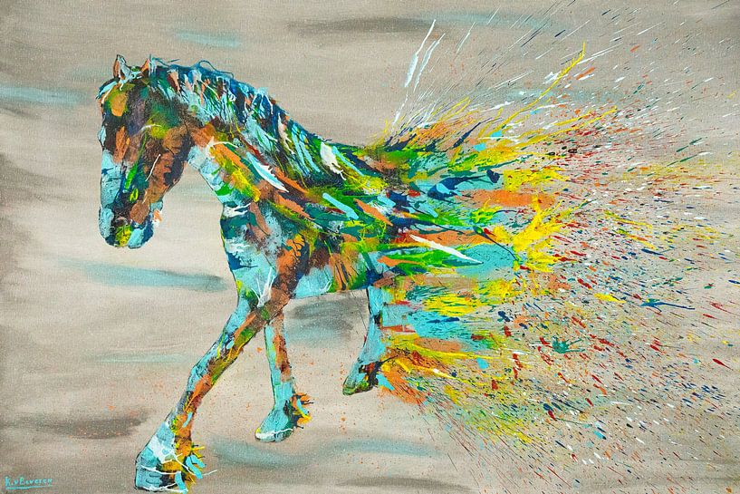 Peinture de cheval frison par Kim van Beveren