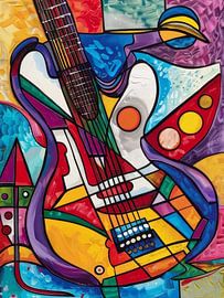 Guitar Painting Style Abstract by TOAN TRAN