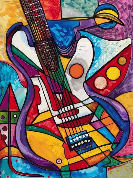 Gitarre Malerei Stil Abstrakt von TOAN TRAN