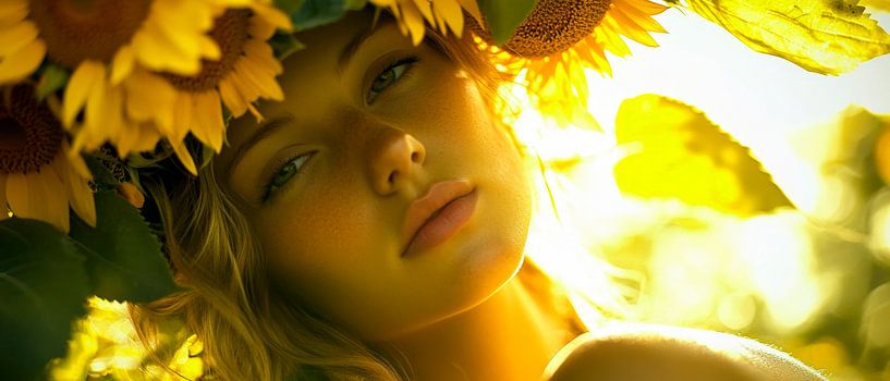 Zonnebloem uitzicht van Poster Art Shop