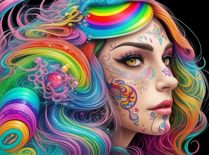 Femme dans l'ivresse des couleurs 1 par DeVerviersBelgium