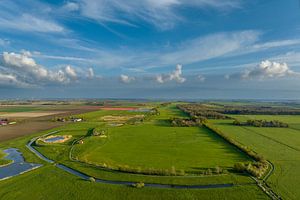 Schokland ehemalige Insel in der Zuiderzee in Flevoland von oben