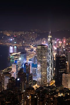 Hong Kong bij nacht van Maarten Mensink