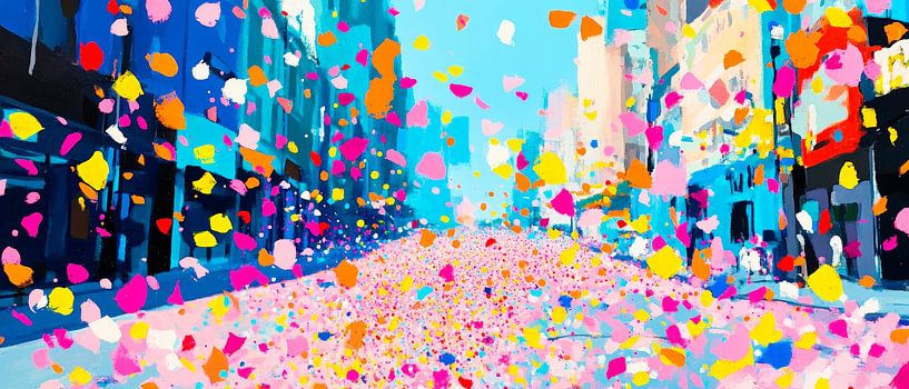 Bunte Blütenblätter in der Stadt von Poster Art Shop
