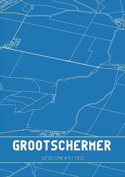 Blueprint | Map | Grootschermer (North Holland) by Prints of Place