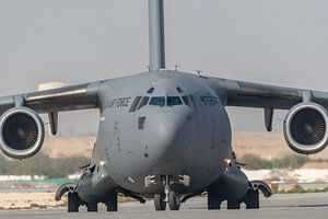 Das ist eine große Sache! Eine Boeing C-17 Globemaster III der indischen Luftwaffe ist gerade auf de