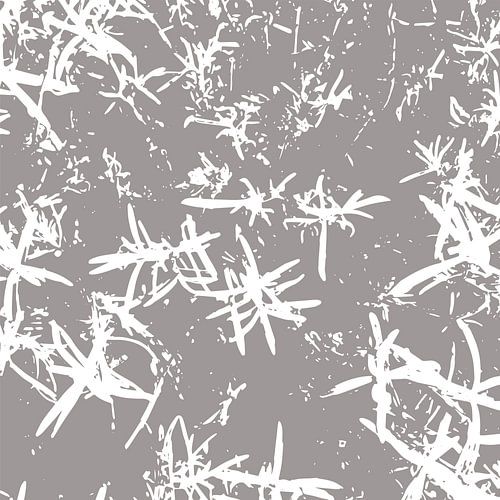 Abstrakte botanische Wabi-Sabi Kunst: Lavendelblätter in Taupe von Dina Dankers