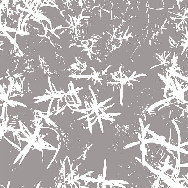 Abstract botanical wabi-sabi art: lavender leaves in taupe by Dina Dankers
