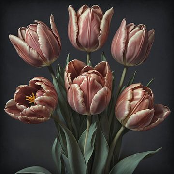 Tulpen Pracht 1 van Wall Art Wonderland
