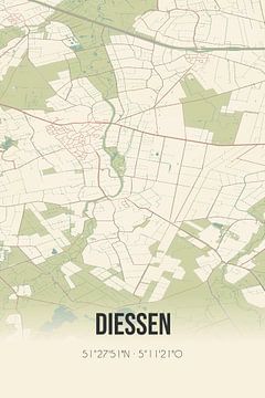 Vintage landkaart van Diessen (Noord-Brabant) van MijnStadsPoster