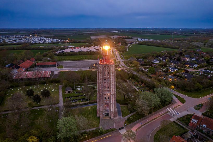 Drone photo Westkapelle lighthouse by MSP Canvas