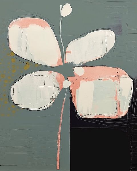 Illustration of an abstract flower in pastel colours by Studio Allee