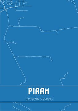 Blauwdruk | Landkaart | Piaam (Fryslan) van Rezona