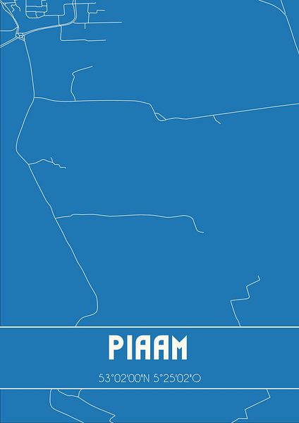 Blueprint | Map | Piaam (Fryslan) by Prints of Place