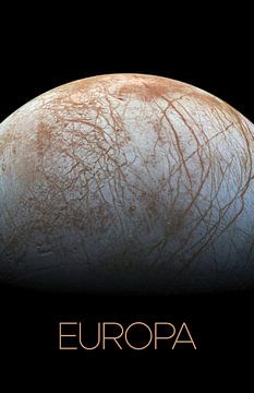 STK205475S-Solar system poster Europa, Jupiter's grootste maan. van Stocktrek Images